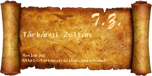Tárkányi Zoltán névjegykártya