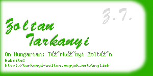 zoltan tarkanyi business card